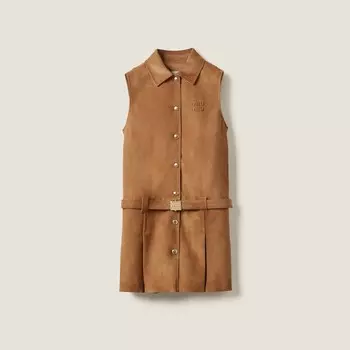 Платье из замши наппа Miu Miu, коричневый