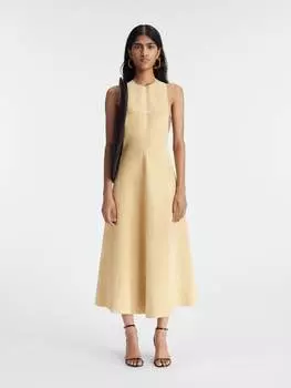 Платье из замши с бретелью через шею JACQUEMUS The Favola dress, бежевый
