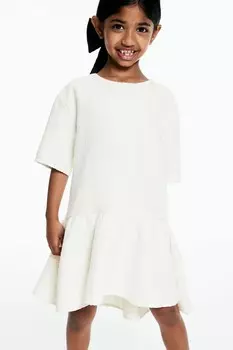 Платье из жаккардовой ткани H&M, белый
