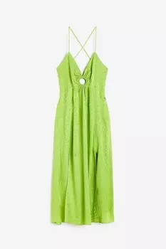 Платье из жаккардовой ткани H&M, зеленый