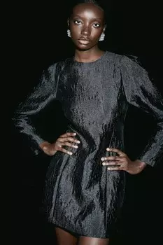 Платье из жаккардовой ткани H&M, черный