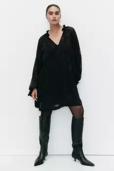 Платье из жаккардовой ткани H&M, черный