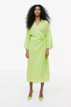 Платье из жаккардовой ткани H&M, зеленый