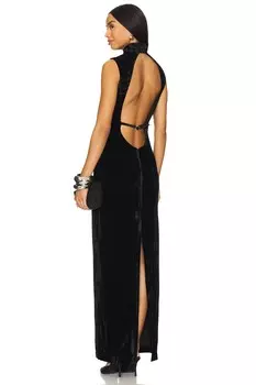 Платье из жатого бархата с открытой спиной Nbd, черный