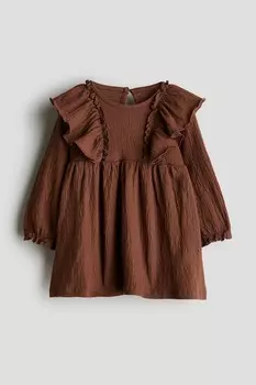 Платье из жатого джерси H&M, коричневый
