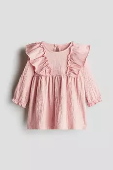 Платье из жатого джерси H&M, розовый