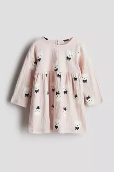 Платье из жатого джерси H&M, розовый