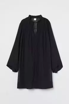 Платье из жатого шифона H&amp;M, черный