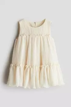 Платье из жатого шифона H&M, бежевый