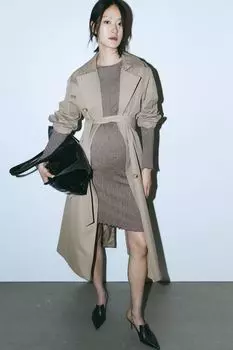 Платье из жатого трикотажа H&M, серый