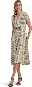 Платье из жоржета с конным принтом LAUREN Ralph Lauren, цвет Cream Multi