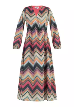 Платье IZIA Maxi Langarm, цвет Zickzack Druck