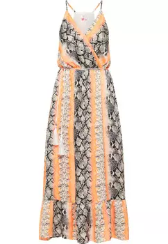 Платье IZIA Maxi Mit Schlangenprint, оранжевый