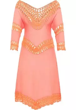 Платье IZIA Tunika Mini Mit Hkelpart, оранжевый