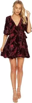 Платье J.O.A. JUST ONE ANSWER Burnout Velvet Wrap Dress, цвет Wine Multi