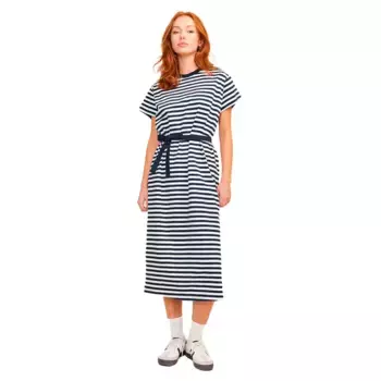 Платье Jack & Jones Annabel Loose Stripe Mid JJXX short sleeve long, синий