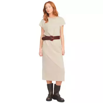 Платье Jack & Jones Astrid Boxy JJXX short sleeve midi, бежевый