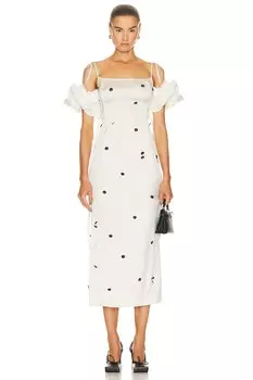 Платье Jacquemus La Robe Chouchou, цвет Off White & Black Dots