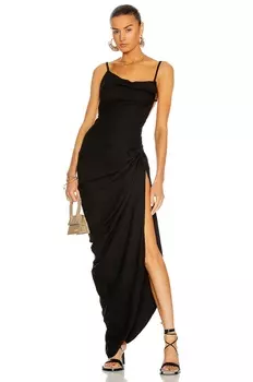 Платье Jacquemus La Robe Saudade Longue, черный