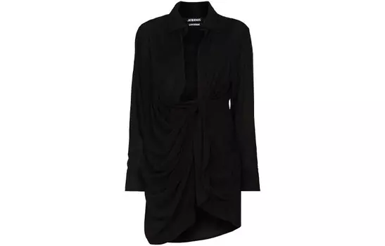Платье Jacquemus с длинными рукавами, черный