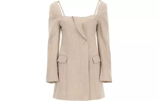 Платье Jacquemus с длинными рукавами, светло-коричневый