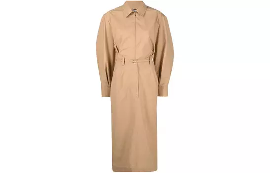 Платье Jacquemus с рукавами-фонариками, песочный