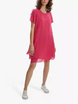 Платье James Lakeland с короткими рукавами и волнистым подолом, фуксия