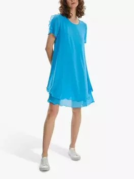 Платье James Lakeland с короткими рукавами и волнистым подолом, бирюзовый