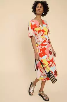 Платье Jamie из смесового льна White Stuff, оранжевый