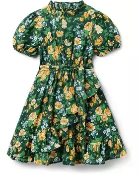 Платье Janie and Jack Green Floral Dress, зеленый