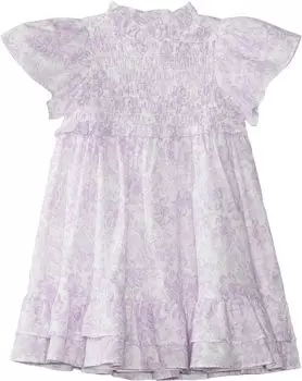 Платье Janie and Jack Smocked Flutter Sleeve Dress (Toddler/Little Kids/Big Kids), фиолетовый