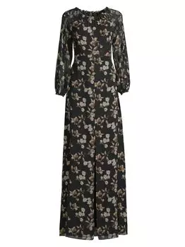 Платье Jasmine с вырезами и цветочным принтом Sachin & Babi, черный