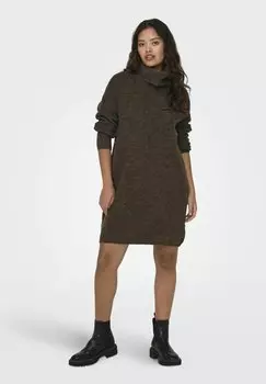 Платье JDY INGEBORG LIFE ROLL NECK, цвет chocolate brown