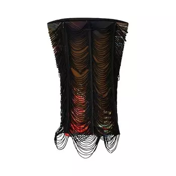 Платье Jean Paul Gaultier Slashing 3D City Mini Dress Brown/Green/Blue/Red, коричневый