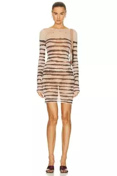 Платье Jean Paul Gaultier X KNWLS High Neck Striped Washed Mariniere, цвет Ecru & Brown