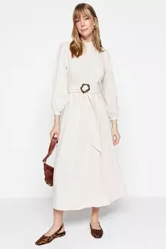 Платье - Экрю - А-силуэт Trendyol Modest, экрю