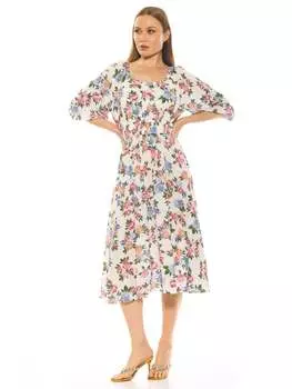 Платье Эмили с круглым вырезом ALEXIA ADMOR, цвет ivory floral