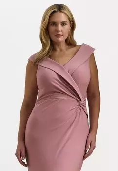 Платье JERSEY OFF THE SHOULDER GOWN - Jersey dress Lauren Ralph Lauren Woman, светло-розовый