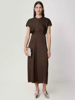 Платье Jigsaw Satin Crepe Midi, коричневый