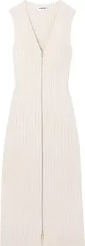 Платье Jil Sander Rib V Neck Sleeveless Long Dress 'Natural', загар