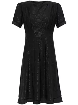 Платье Jil Sander с цветочным жаккардом, черный