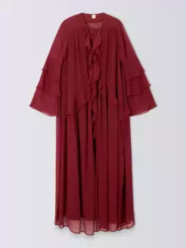 Платье John Lewis Ruffle Maxi, цвет dark rose