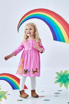 Платье JoJo Maman Bb Elmer с аппликацией и пуговицами спереди Jojo Maman Bb, розовый