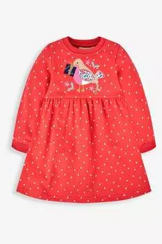 Платье JoJo Maman Bb Robin с аппликацией Jojo Maman Bb, красный
