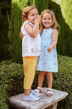 Платье JoJo Maman Bb с узором в клубничную клетку и аппликацией Jojo Maman Bb, синий