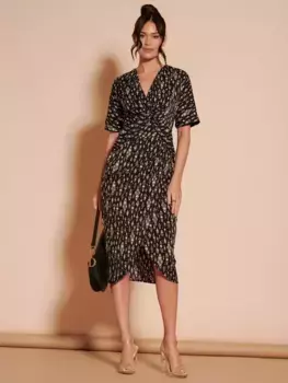 Платье Jolie Moi Abstract Floral Tulip Midi, цвет black/multi