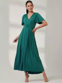 Платье Jolie Moi Angel Sleeve Jersey Maxi, цвет dark teal