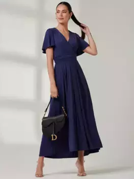 Платье Jolie Moi Angel Sleeve Jersey Maxi, темно-синий