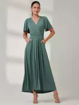 Платье Jolie Moi Angel Sleeve Jersey Maxi, цвет pleat/green