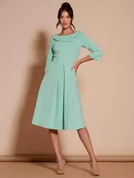 Платье Jolie Moi Fold Neck Midi, цвет light/green
